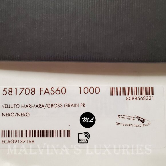 GUCCI SHOES BLACK VELVET MOCCASIN LOAFERS PEARL AM APPLIQUE FLATS sz 36.5 6.5 - Picture 12 of 12